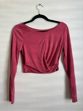 Victoria's Secret Rose Pink Long Sleeve Twist Crop Top